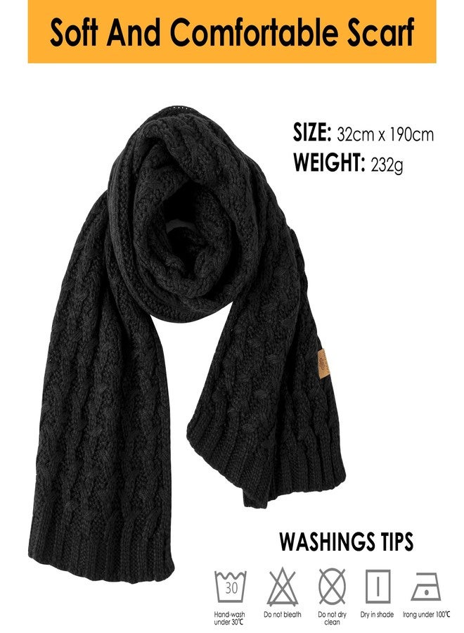 PAGE ONE Women's Ribbed Knit Scarf Winter Warm Long Big Wrap Cashmere Wool Thick Large Chunky Scarf for Women - Image 2